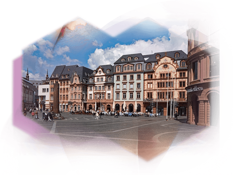 Mainz - Blick auf den Marktplatz in der unmittelbaren Nähe des Mainzer Doms