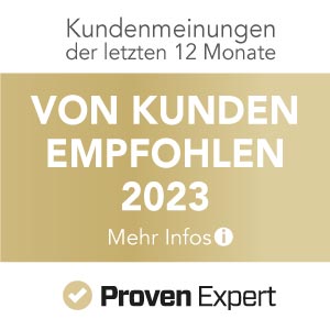 Von Kunden empfohlen Proven Expert Auszeichnung